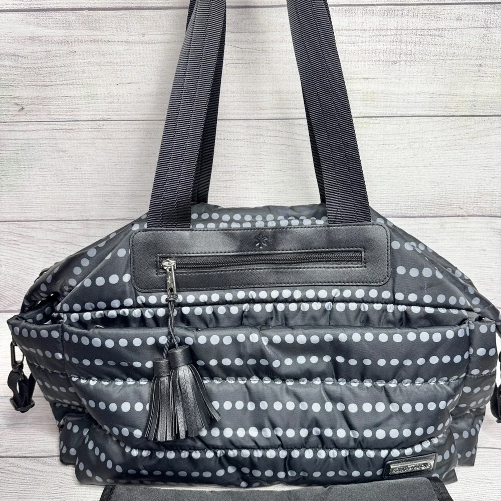 Skip Hop Weekender Diaper Bag Black Polka Dot Lightweight Travel Tote Toy/Pad‎
